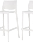 Set of Two 30" Taupe Heavy Duty Plastic Low Back Outdoor Bar Height Chairs