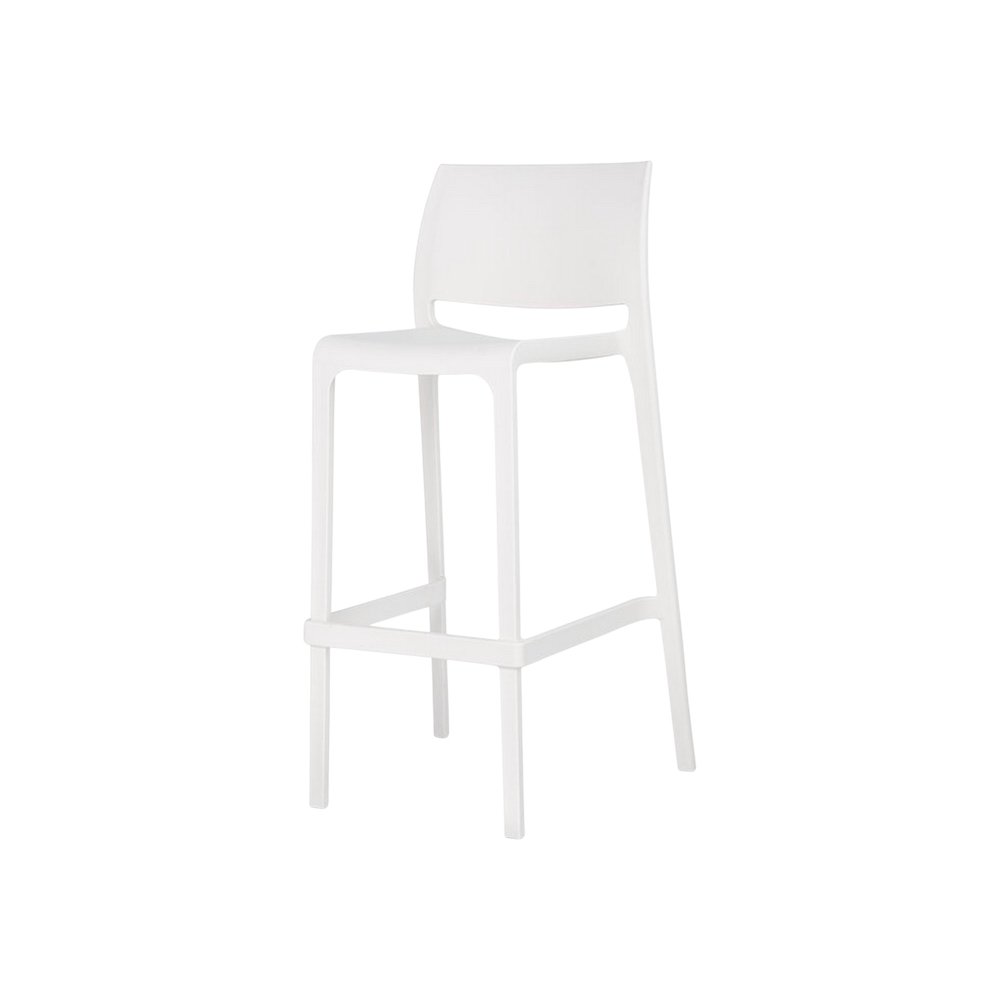 Set of Two 30" Taupe Heavy Duty Plastic Low Back Outdoor Bar Height Chairs
