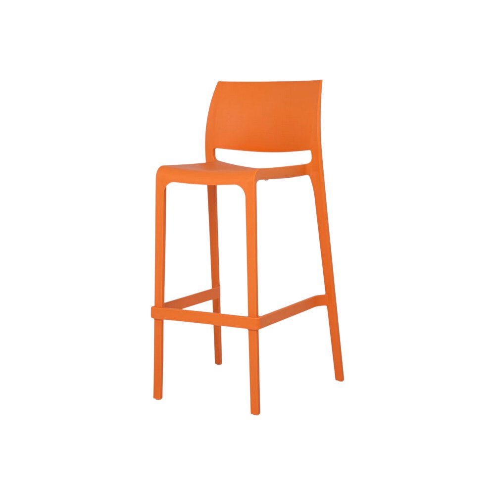 Set of Two 30" Taupe Heavy Duty Plastic Low Back Outdoor Bar Height Chairs