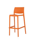 Set of Two 30" Taupe Heavy Duty Plastic Low Back Outdoor Bar Height Chairs