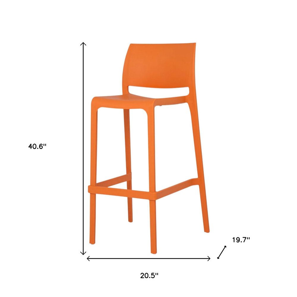 Set of Two 30" Taupe Heavy Duty Plastic Low Back Outdoor Bar Height Chairs