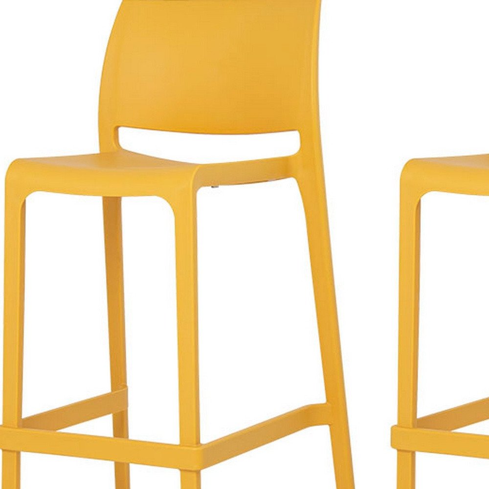 Set of Two 30" Taupe Heavy Duty Plastic Low Back Outdoor Bar Height Chairs