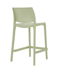 Set of Two 26" Taupe Heavy Duty Plastic Low Back Outdoor Counter Height Bar Chairs