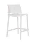 Set of Two 26" Taupe Heavy Duty Plastic Low Back Outdoor Counter Height Bar Chairs