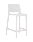 Set of Two 26" Taupe Heavy Duty Plastic Low Back Outdoor Counter Height Bar Chairs