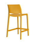 Set of Two 26" Taupe Heavy Duty Plastic Low Back Outdoor Counter Height Bar Chairs