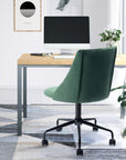 Green and Black Adjustable Height Swivel Rolling Office Chair
