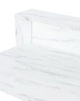 41" White And Gold Faux Marble and Steel Vanity Table with Mirror
