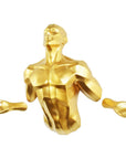 6" X 4" Gold Resin Bursting Man Hanging Dimensional Sculpture