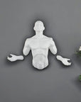 6" X 4" White Resin Bursting Man Hanging Dimensional Sculpture