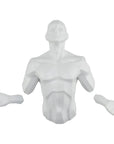6" X 4" White Resin Bursting Man Hanging Dimensional Sculpture