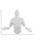 6" X 4" White Resin Bursting Man Hanging Dimensional Sculpture
