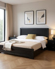 Two Piece Black Solid and Manufactured Wood Bedroom Set