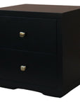 Two Piece Black Solid and Manufactured Wood Bedroom Set