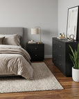 Two Piece Black Solid and Manufactured Wood Bedroom Set