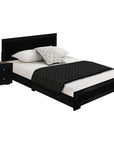 Two Piece Black Solid and Manufactured Wood Bedroom Set