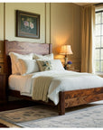Three Piece Brown Solid Wood Bedroom Set