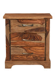 Three Piece Brown Solid Wood Bedroom Set