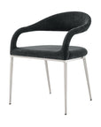 Set of Two Gray And Silver Upholstered Polyester Open Back Dining Arm Chairs