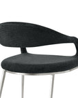 Set of Two Gray And Silver Upholstered Polyester Open Back Dining Arm Chairs
