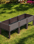 47" X 16" Dark Brown Heavy Duty Plastic Rectangular Self Watering Raised Garden Bed