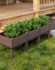 16" Dark Brown Plastic Indoor Outdoor Rectangular Planter Box