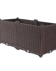 32" X 16" Dark Brown Heavy Duty Plastic Rectangular Self Watering Planter Box