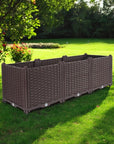 47" X 16" Dark Brown Heavy Duty Plastic Rectangular Self Watering Planter Box