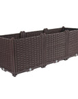 47" X 16" Dark Brown Heavy Duty Plastic Rectangular Self Watering Planter Box