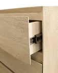 24" Natural Solid Wood Three Drawer Nightstand