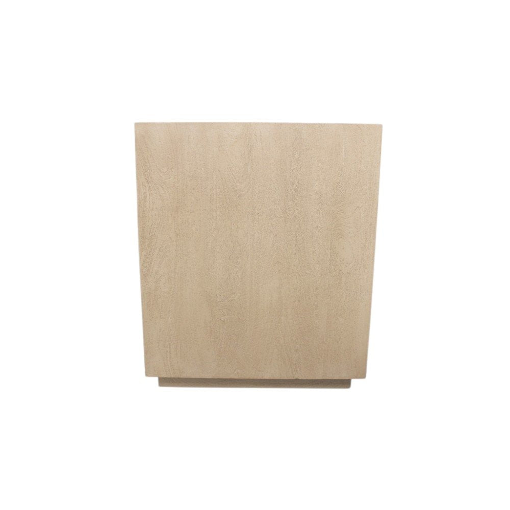 24" Natural Solid Wood Three Drawer Nightstand