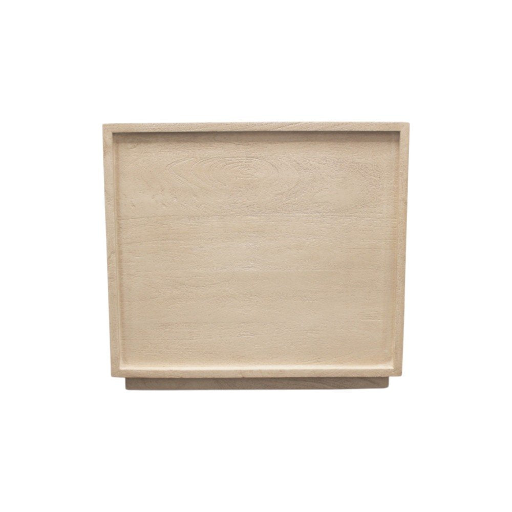 24" Natural Solid Wood Three Drawer Nightstand