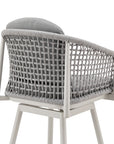40" Light Gray Metal Swivel Outdoor Counter Height Bar chair with Footrest