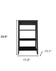 17" Black Wood Freestanding Bathroom Shelf