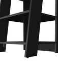 17" Black Wood Freestanding Bathroom Shelf