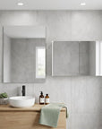 32" White Wood Wall Mounted Double Door Medicine Cabinet