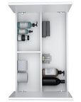 32" White Wood Wall Mounted Double Door Medicine Cabinet