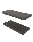 32" Set Of Two Dark Gray Wood Wall Mounted Floating Shelves