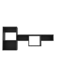 47" Black Wood Wall Mounted Cubby Shelf