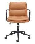 Brown and Black Adjustable Height Swivel Rolling Office Chair