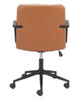 Brown and Black Adjustable Height Swivel Rolling Office Chair