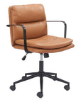 Brown and Black Adjustable Height Swivel Rolling Office Chair