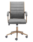 Gray and Bronze Adjustable Height Swivel Rolling Office Chair
