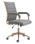 Gray and Bronze Adjustable Height Swivel Rolling Office Chair