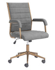 Gray and Bronze Adjustable Height Swivel Rolling Office Chair