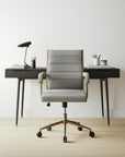 Gray and Bronze Adjustable Height Swivel Rolling Office Chair