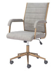 Gray and Bronze Adjustable Height Swivel Rolling Office Chair