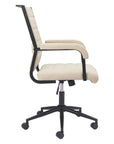 Beige and Black Adjustable Height Swivel Rolling Office Chair