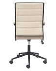 Beige and Black Adjustable Height Swivel Rolling Office Chair