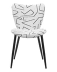 Set of Two White and Black Upholstered Faux Shearling Dining Side Chairs